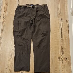 Rail Riders Mens Cargo Pants XL Brown 100% Nylon Zip Pocket Outdoor Hiking Trail